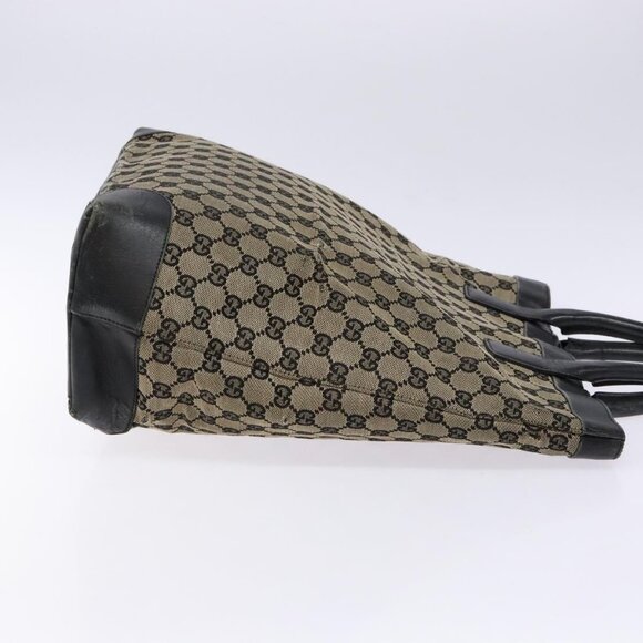 GUCCI GG Canvas Tote Bag Beige Black 002 1121 Auth - Picture 4 of 16